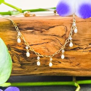 NWT Nadri Nectar Shaky Bolo Freshwater Pearl and 18k Gold Plated Bracelet